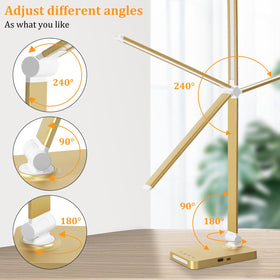 Dott Arts LED Desk Lamp saves desk space with foldable design.
