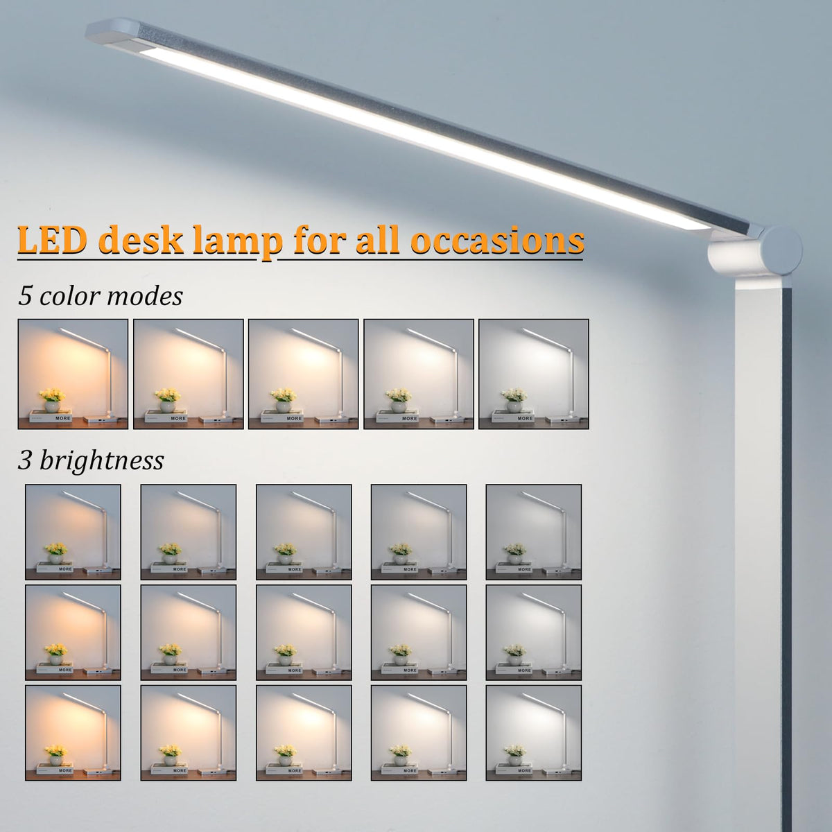 Dott Arts desk lamp foldable arm saves desk space.