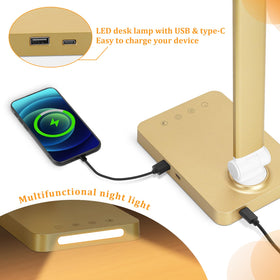 Dott Arts LED Desk Lamp night light emits a gentle warm glow.