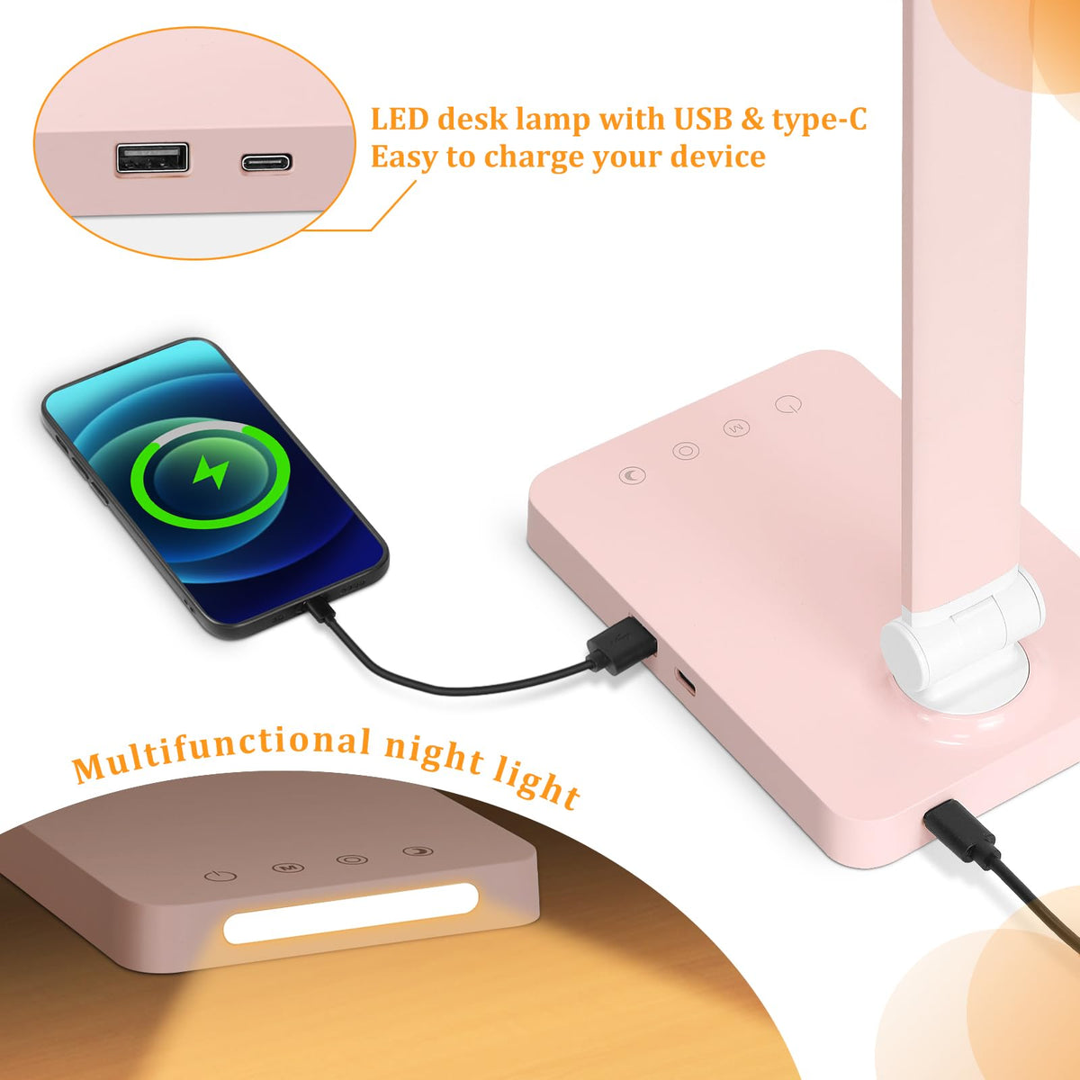 Dott Arts night light adds soft glow for bedtime reading.
