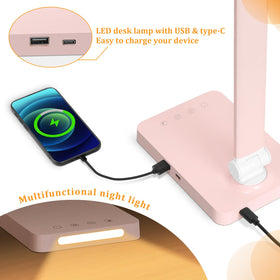 Dott Arts night light adds soft glow for bedtime reading.