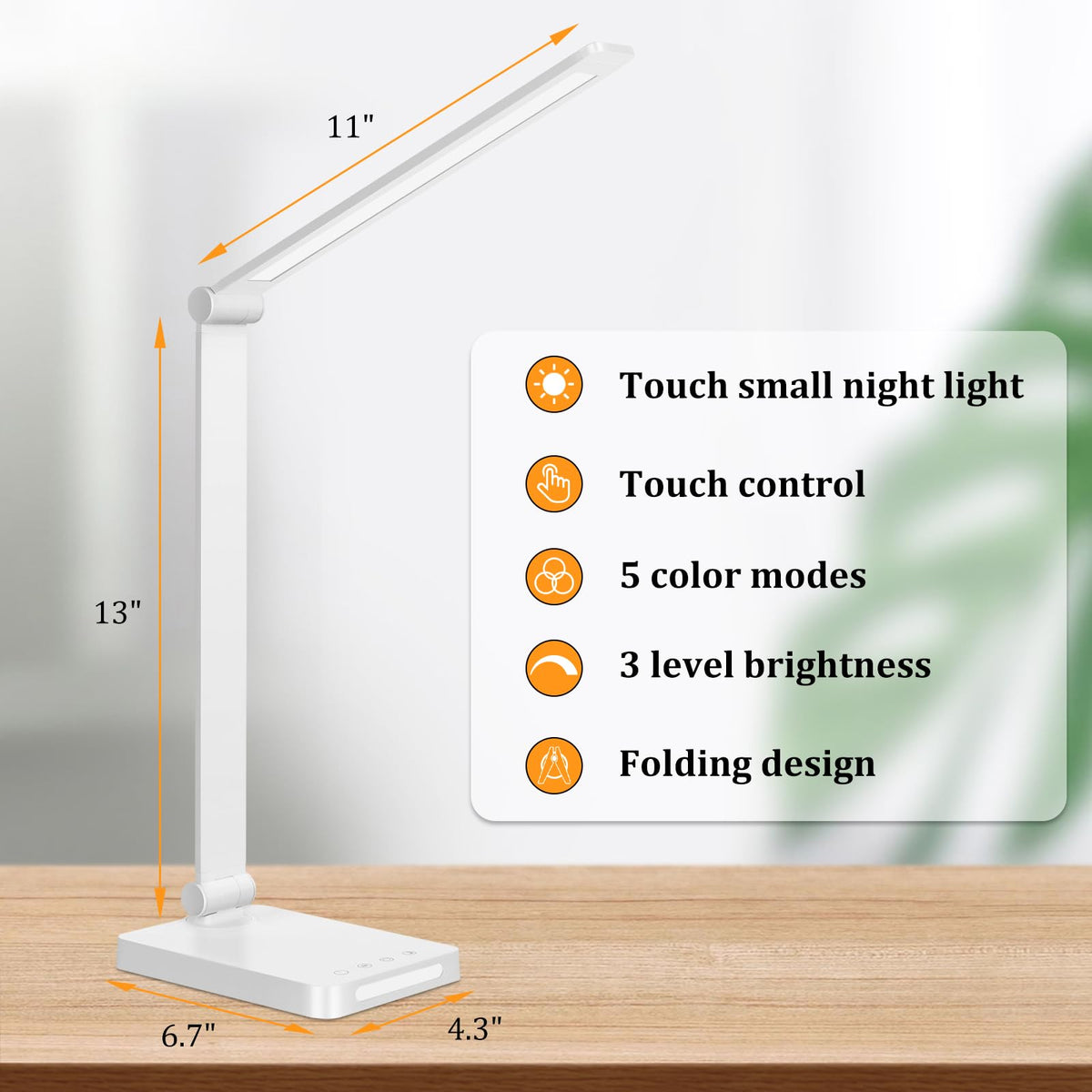 Dott Arts desk lamp USB ports charge devices while you work.