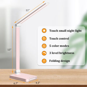 Dott Arts lamp with USB-C and USB-A ports charges devices conveniently.