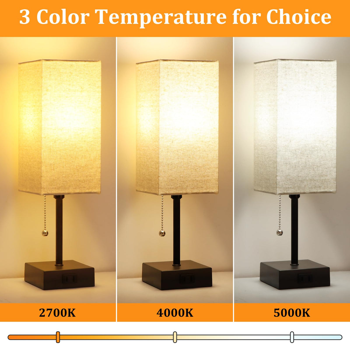 Dott Arts pull-chain table lamp with quick light control for nightstands.