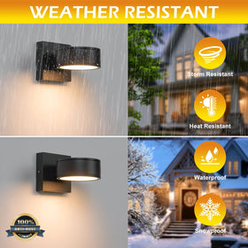 Double Century LED porch light 8W 3000K delivers cozy, energy-saving exterior lighting for evenings.
