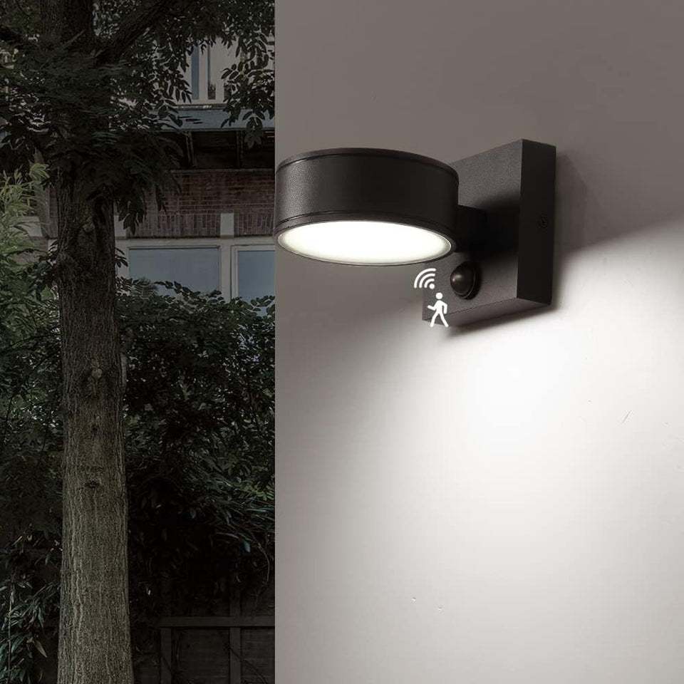 Double Century motion sensor outdoor light front view for hands-free entry lighting.