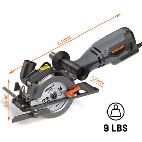 DOVAMAN circular saw depth adjustment supports 90 and 45 degree cuts.