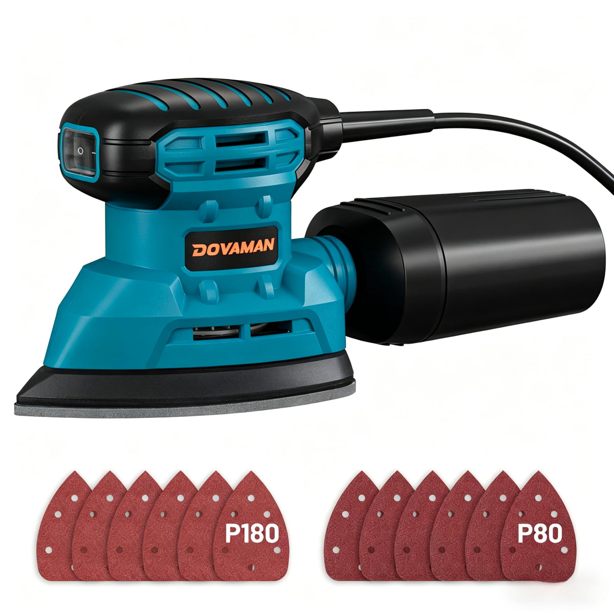 DOVAMAN DLS03A detail sander with dust collection system reduces mess during woodworking
