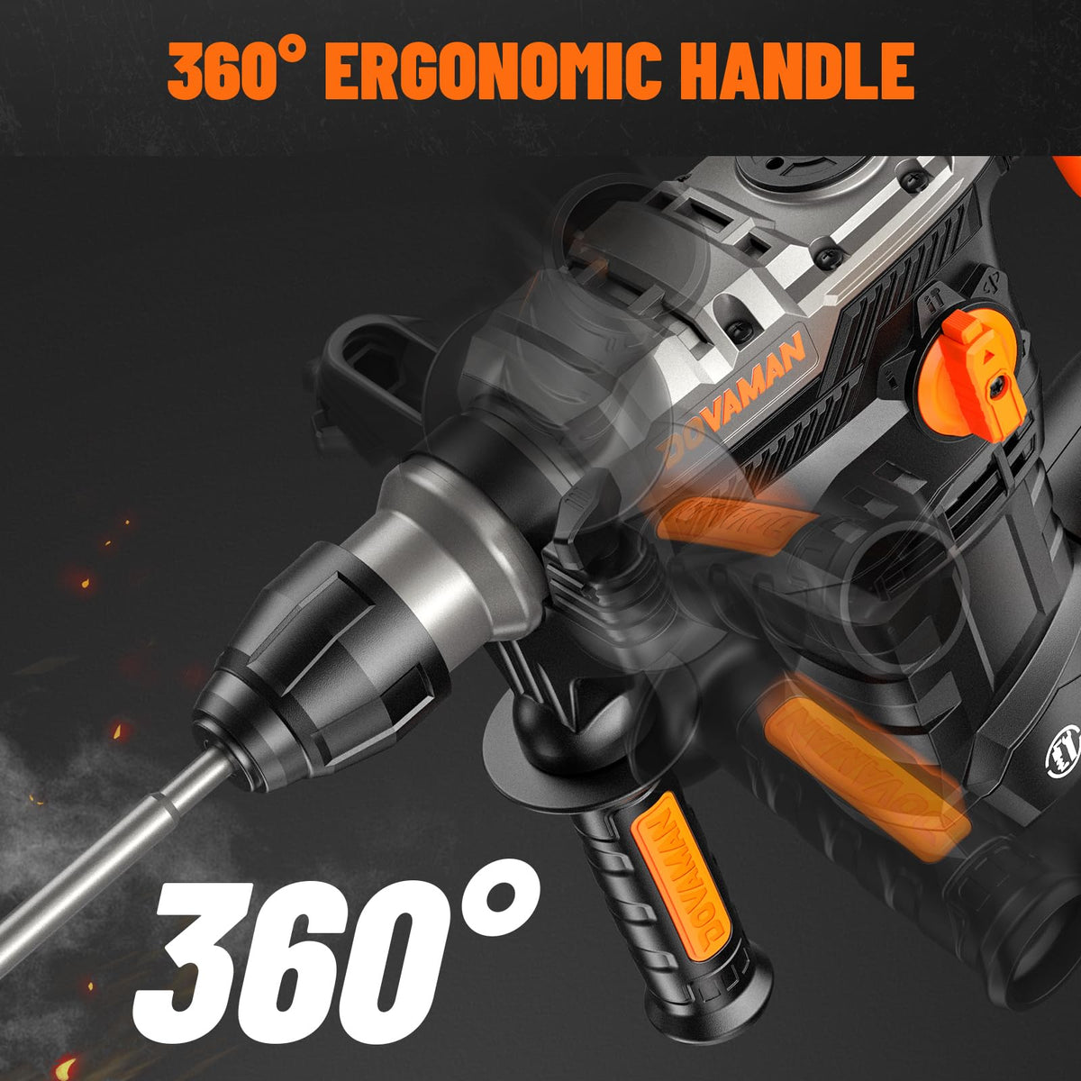 DOVAMAN RH15A ergonomic handle improves control and balance.