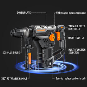 DOVAMAN RH15A SDS-Plus adaptor enables quick bit changes.