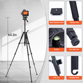 DOVOH 4D laser level demonstrates ceiling-to-floor alignment for versatile installations