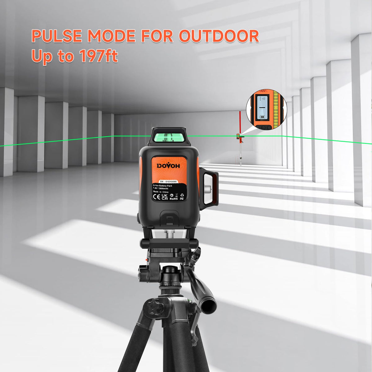 DOVOH 4D laser level comes in a durable hard case for safe transport