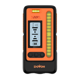 DOVOH DR1 receiver with dual LCD displays for easy outdoor laser readings.