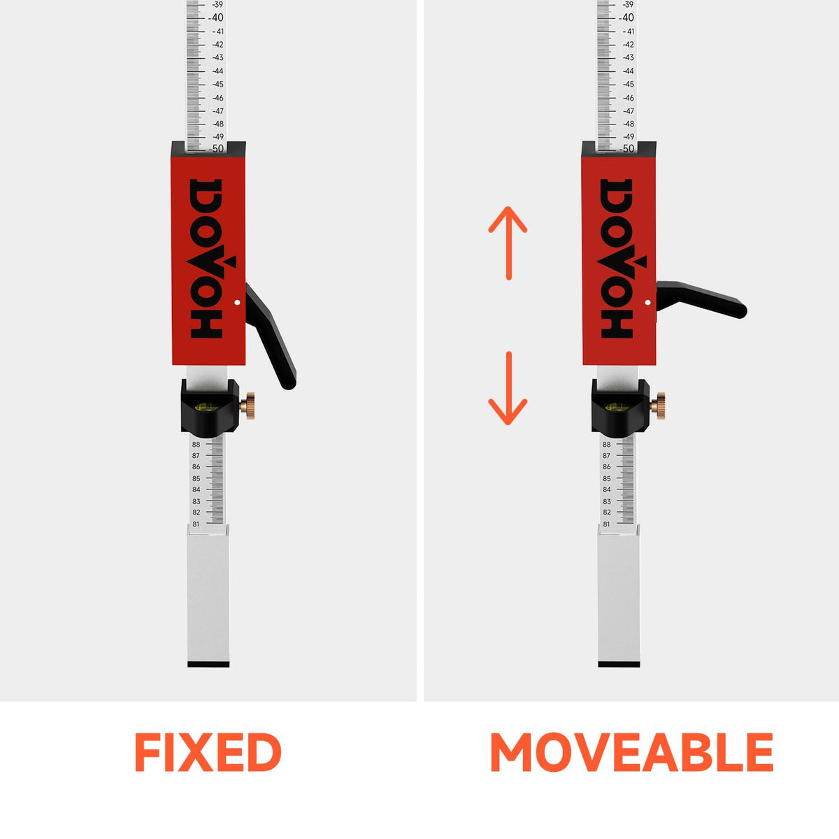DOVOH dual-unit graduations keep ft and cm readings clear and quick.