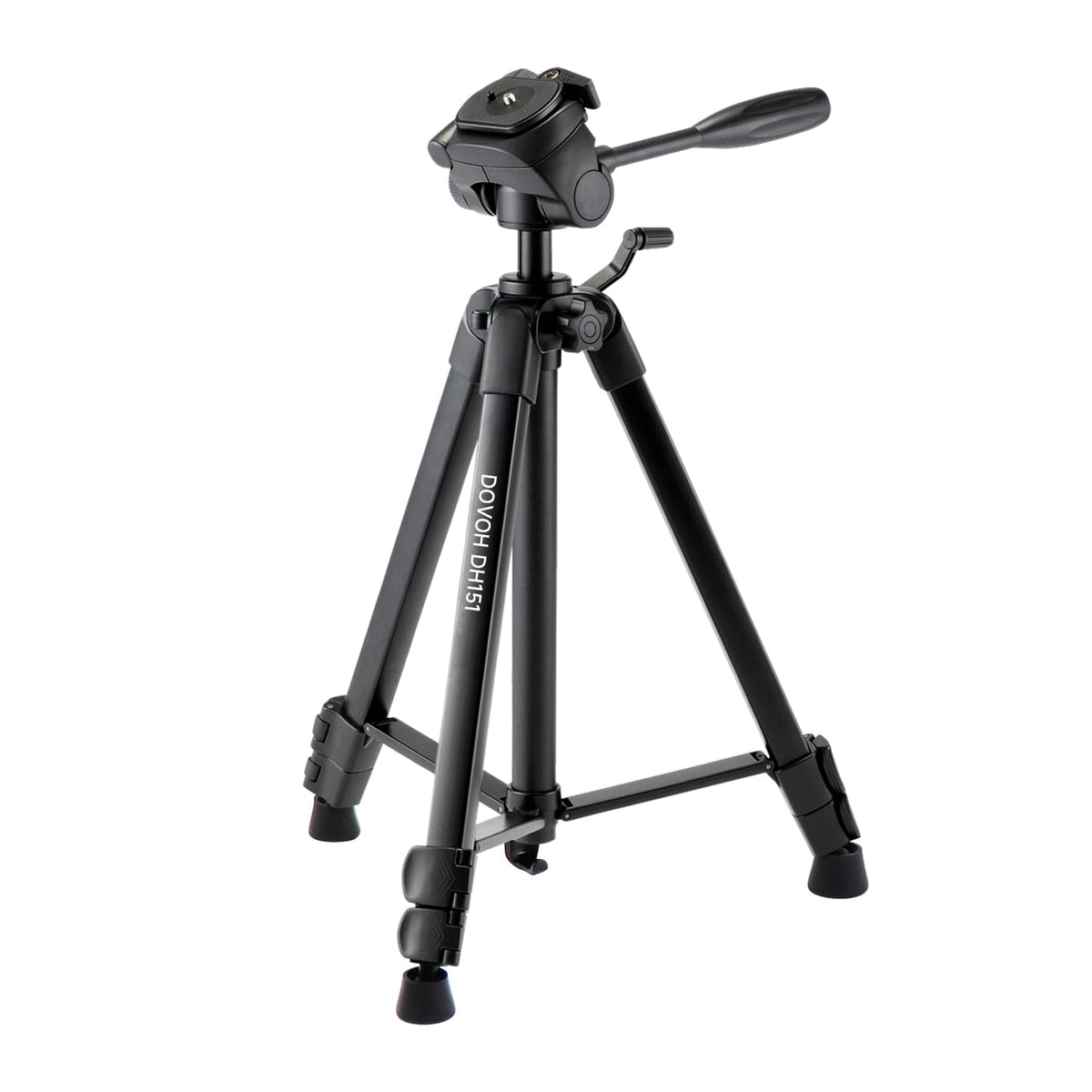 DOVOH heavy-duty tripod stabilizes laser level for precise setup.