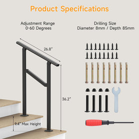 Dovov iron handrail with weather-resistant finish for outdoor longevity.