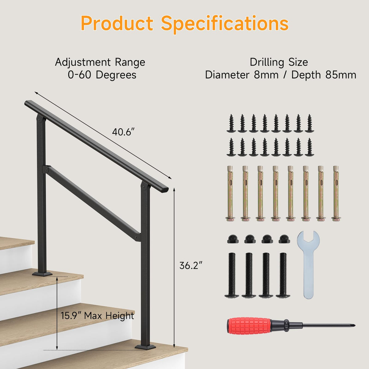 Dovov weatherproof finish resists rust and fading on exposed stairs