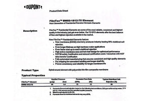 Illustration of high salt rejection capability of the Dow FilmTec BW60-1812-75 membrane.