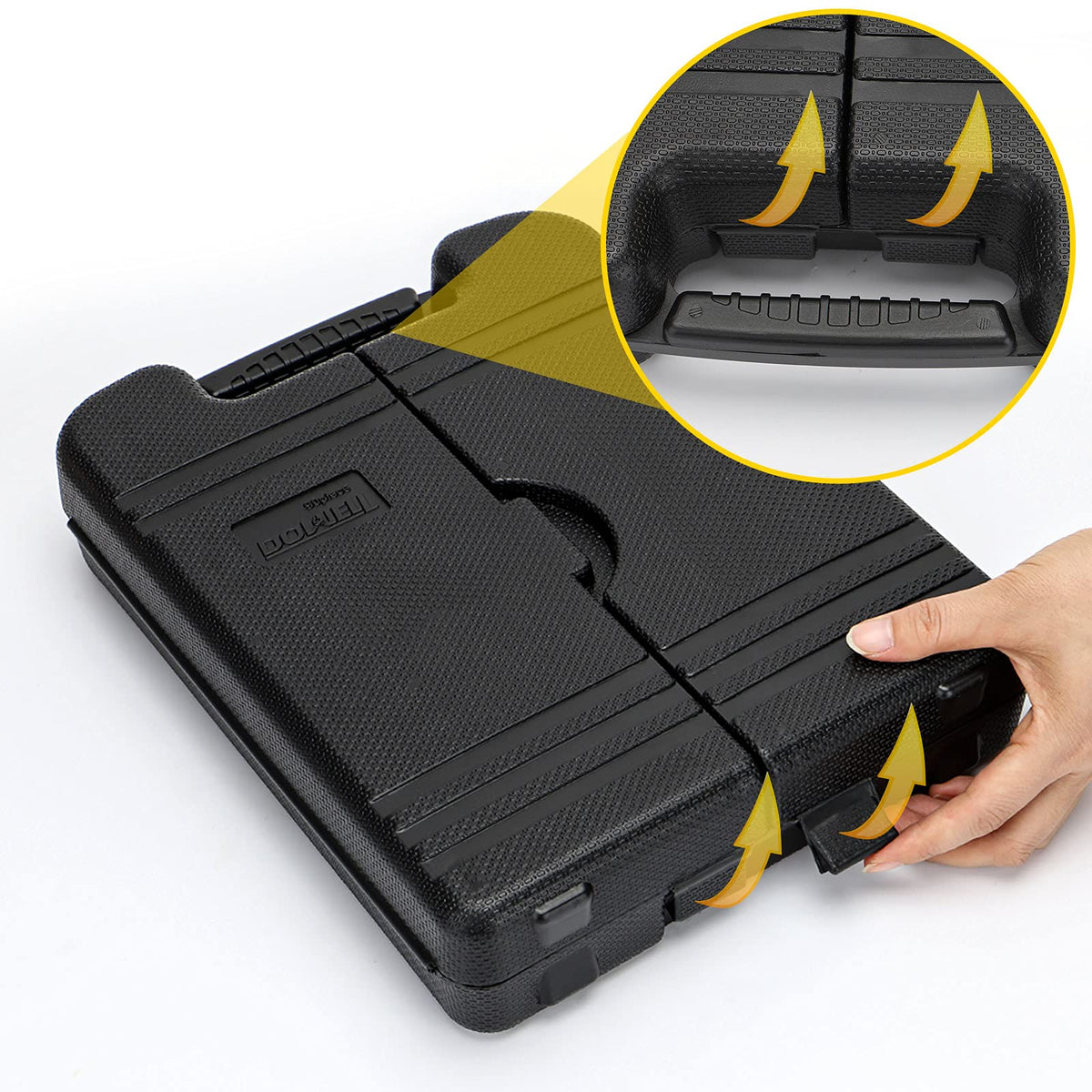DOWELL 90-piece tool set bubble level helps true alignment.