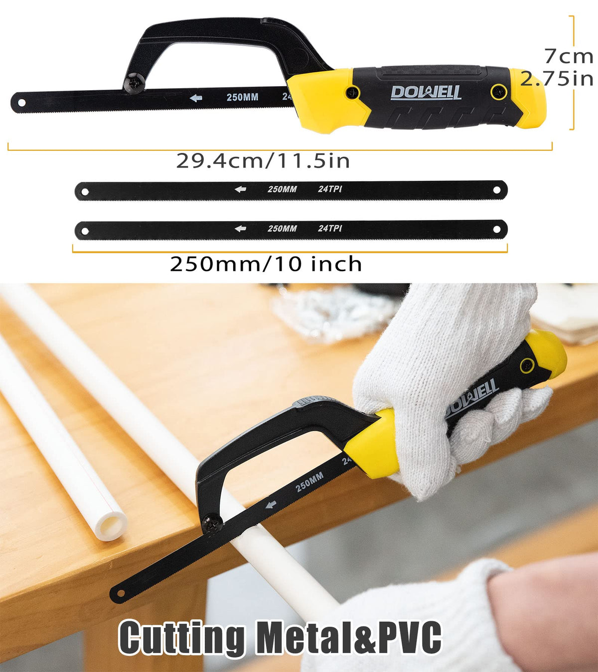 DOWELL 12in frame in 45-degree position for flush cuts