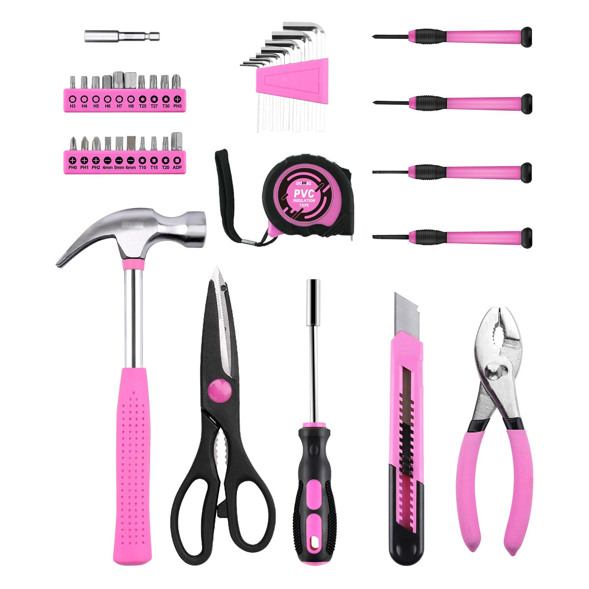 DOWELL pink toolbox keeps tools organized and ready for projects