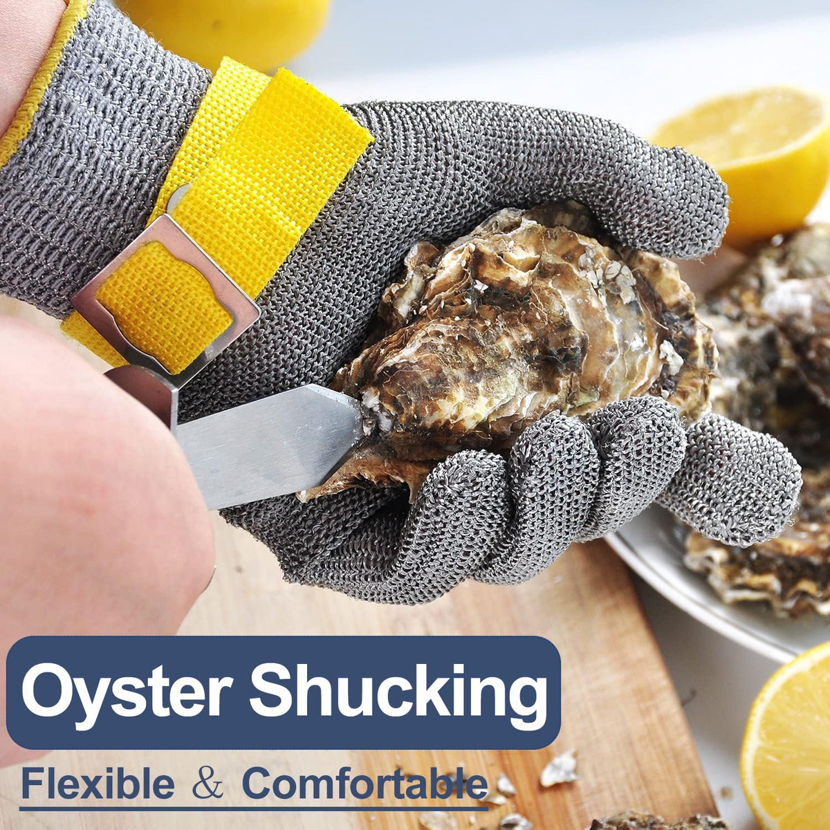 Dowellife ANSI A9 glove on mandoline slicing demonstrates safe food contact