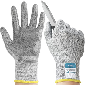 Dowellife Level 5 cut gloves close-up with silicone coating for enhanced protection
