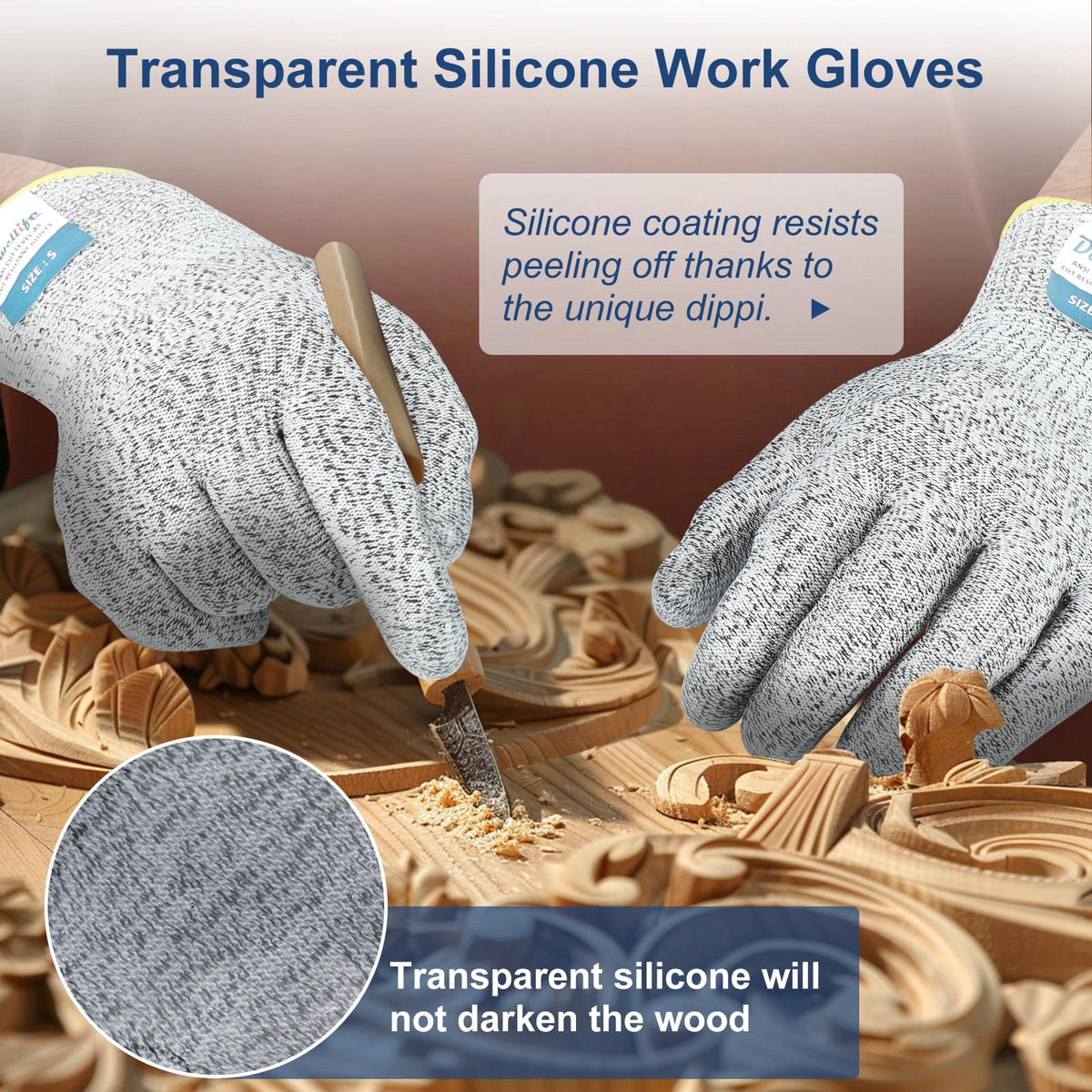 Dowellife Level 5 gloves stay flexible for delicate slicing and quick grabs.