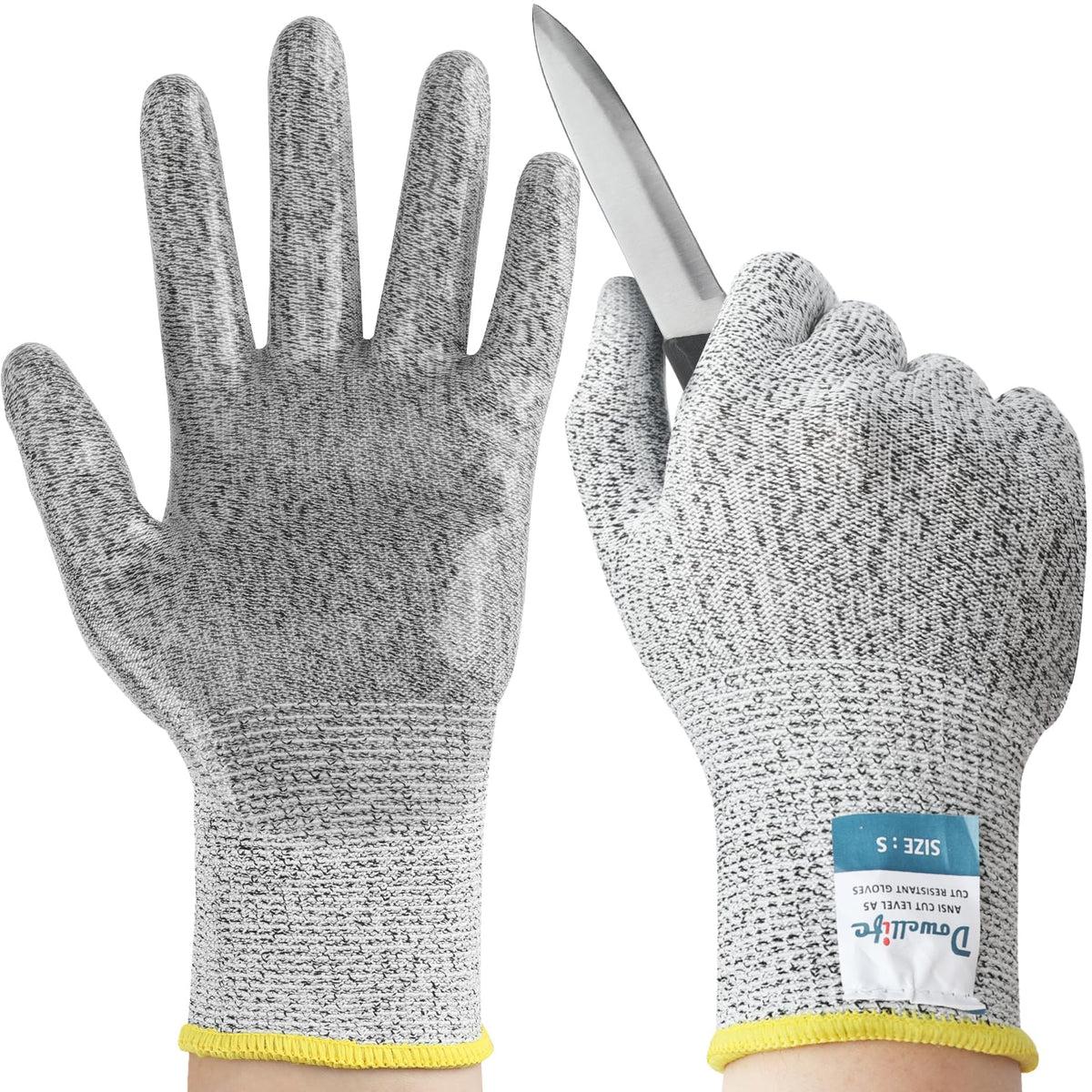 Dowellife Level 5 gloves with silicone coating provide a secure grip for wet kitchen tasks.
