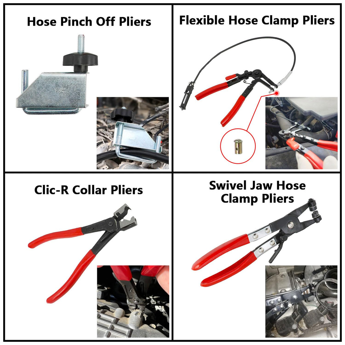 DPTOOL angled flat band pliers designed for hard-to-reach clamps