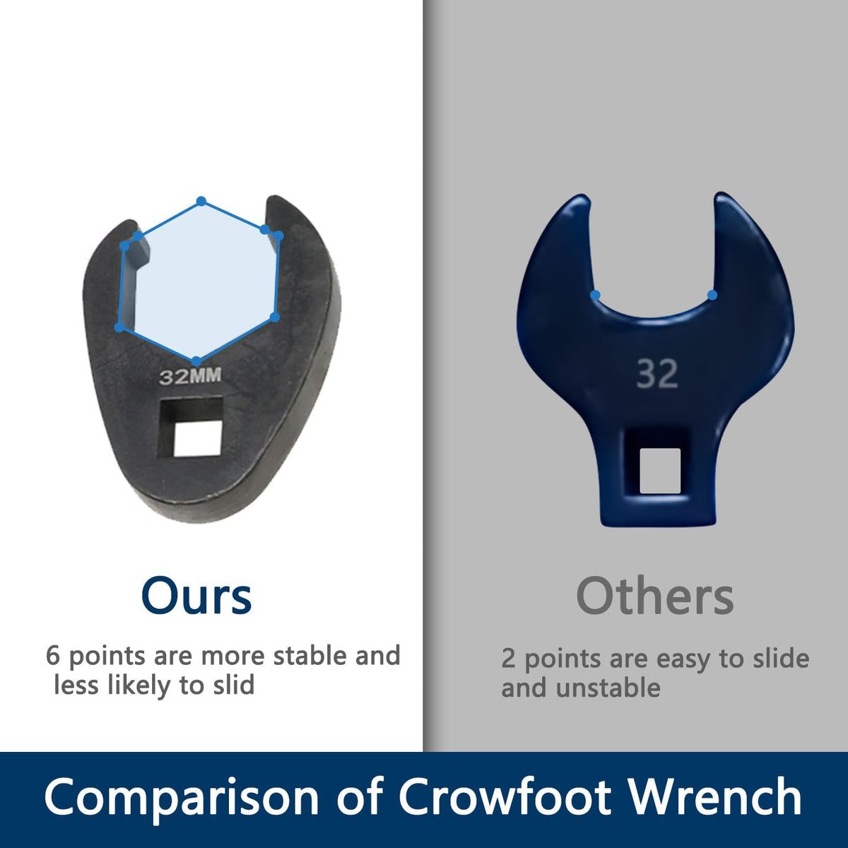 DPTOOL crowfoot wrench set 26mm designed to loosen hydraulic flare nuts