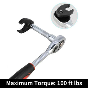 DPTOOL crowfoot wrench set 32mm reaching a large nut behind components