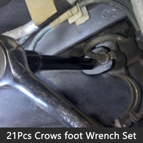 DPTOOL crowfoot wrench set 19mm working on a brake line fitting in confined space