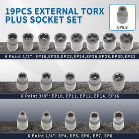 DPTOOL EP4-EP8 range sockets in 1/4-in drive for tight spaces