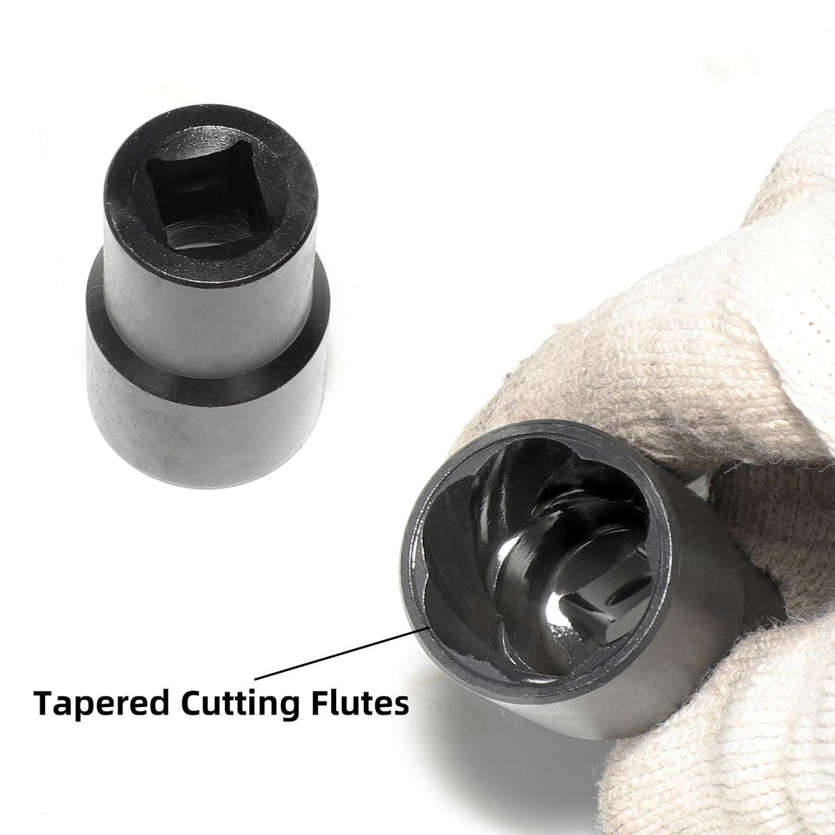 DPTOOL internal-spiral-grip design on extractor teeth for secure grip