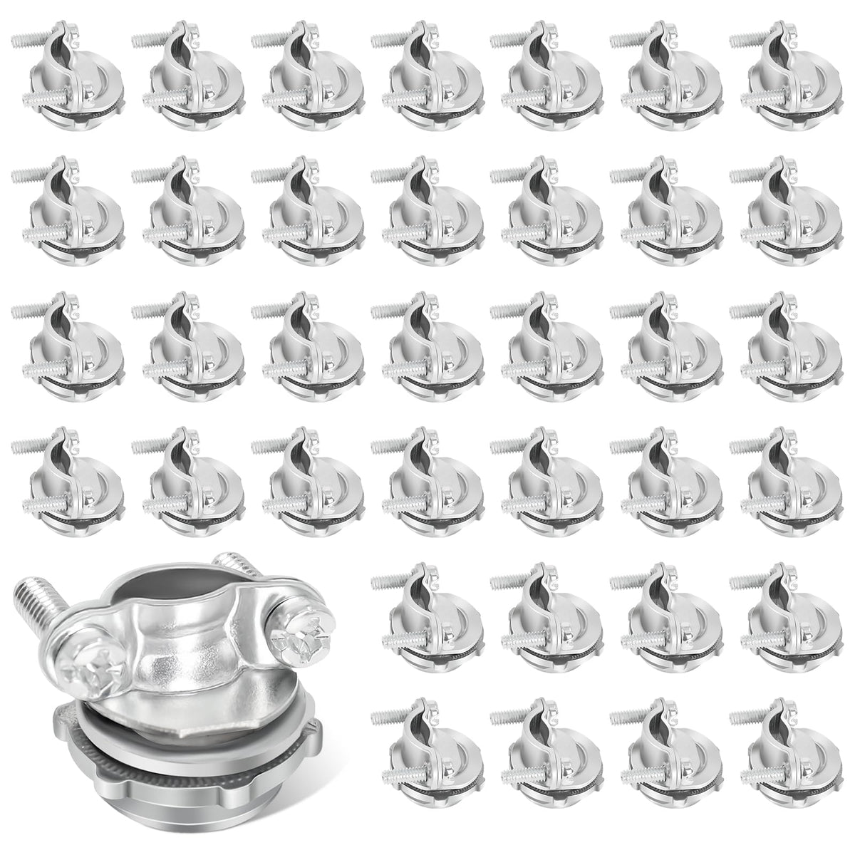 Dpwrrot 36-pack Romex connectors packaging showcasing durable zinc alloy finish.