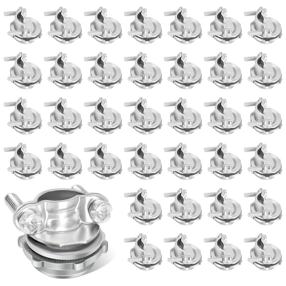 Dpwrrot 36-pack Romex connectors packaging showcasing durable zinc alloy finish.