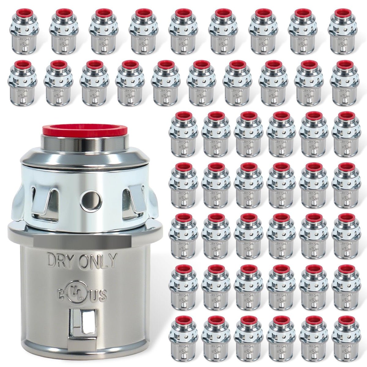 Dpwrrot 50-pack MC connectors ready for 1/2 inch knockouts in professional wiring