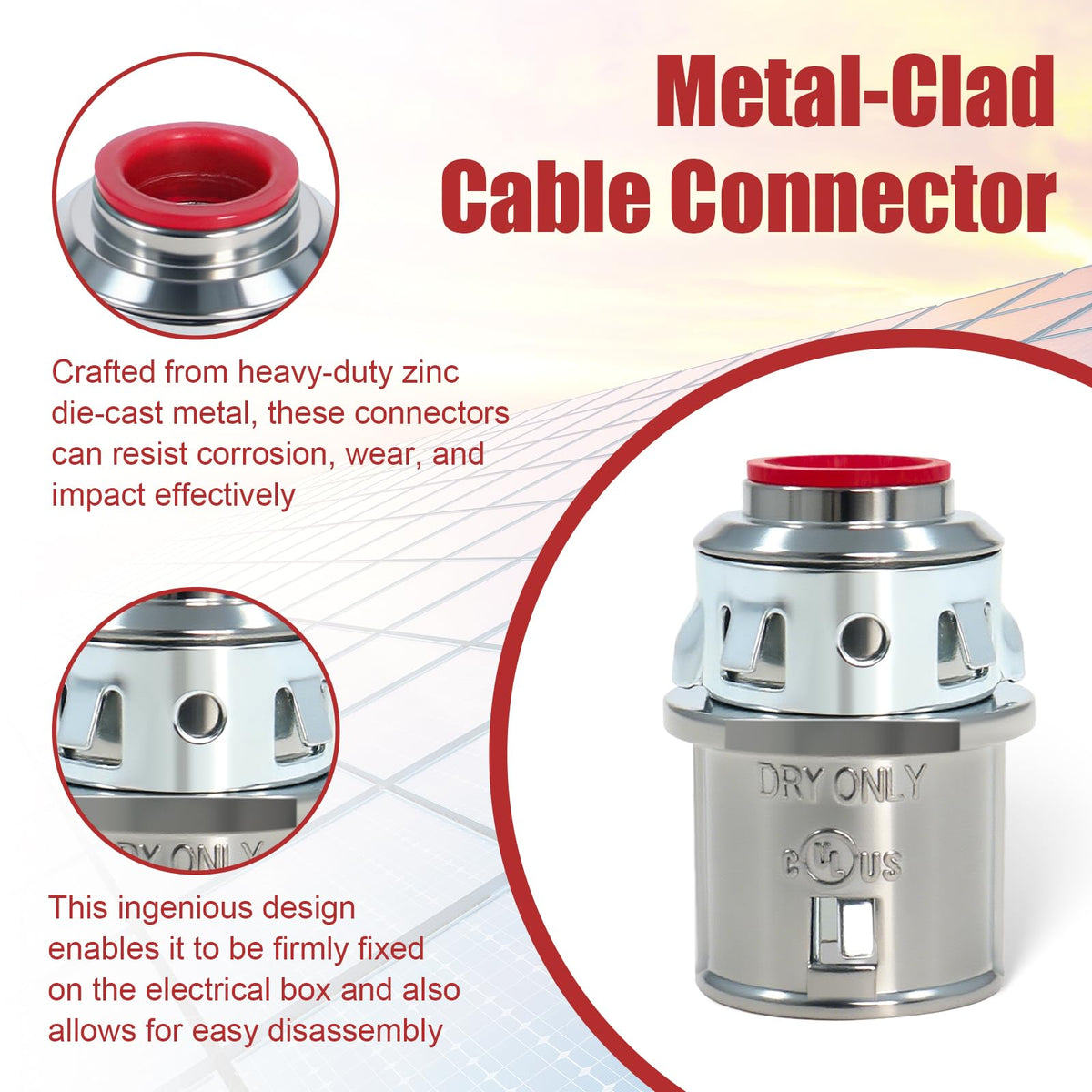 Connector compatible with MC/AC/HCF cables for versatile wiring