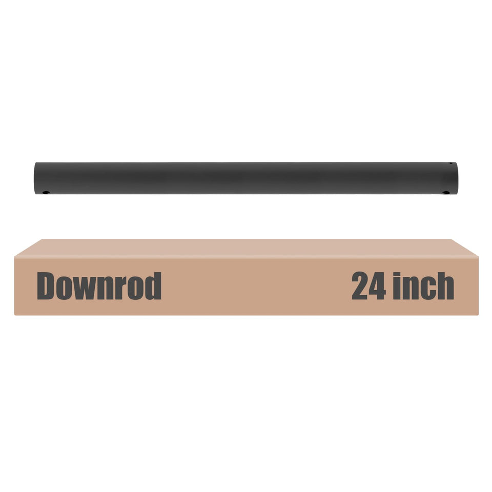 DPXMYG 24in downrod black front view shows height customization