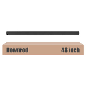 DPXMYG 48-inch ceiling fan downrod in black for adjustable height in tall rooms.