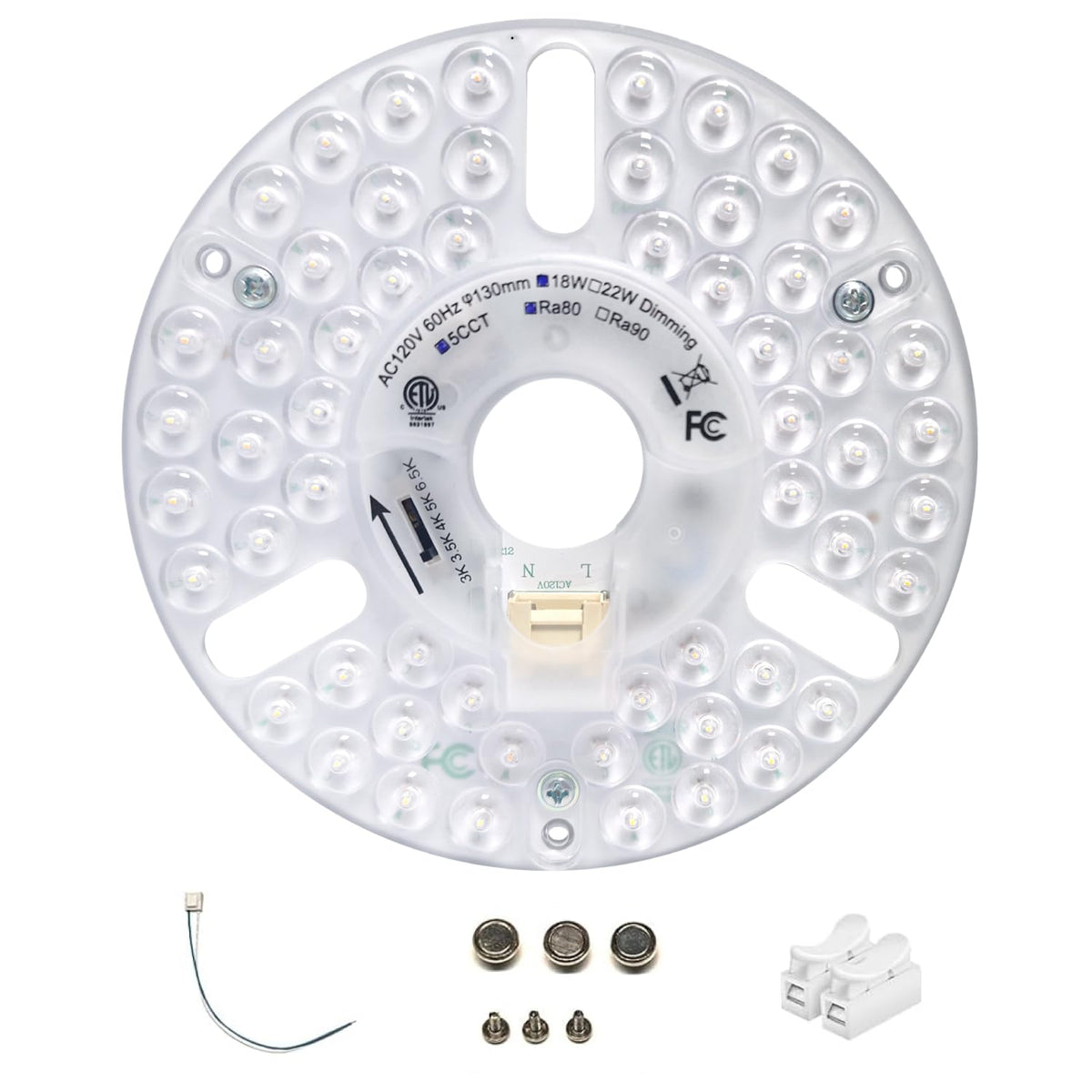 DPXMYG 5-inch LED ceiling fan light kit assembly demonstrates easy installation.
