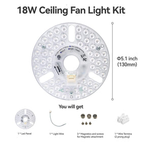 DPXMYG 5-inch LED ceiling fan light kit warm color option 3000K for cozy spaces.