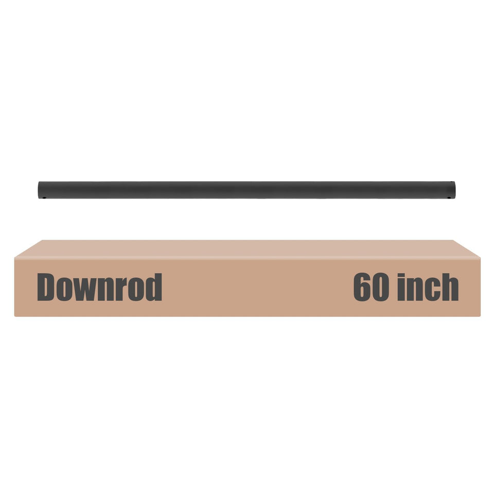 DPXMYG 60in black downrod unthreaded for flexible ceiling fan height