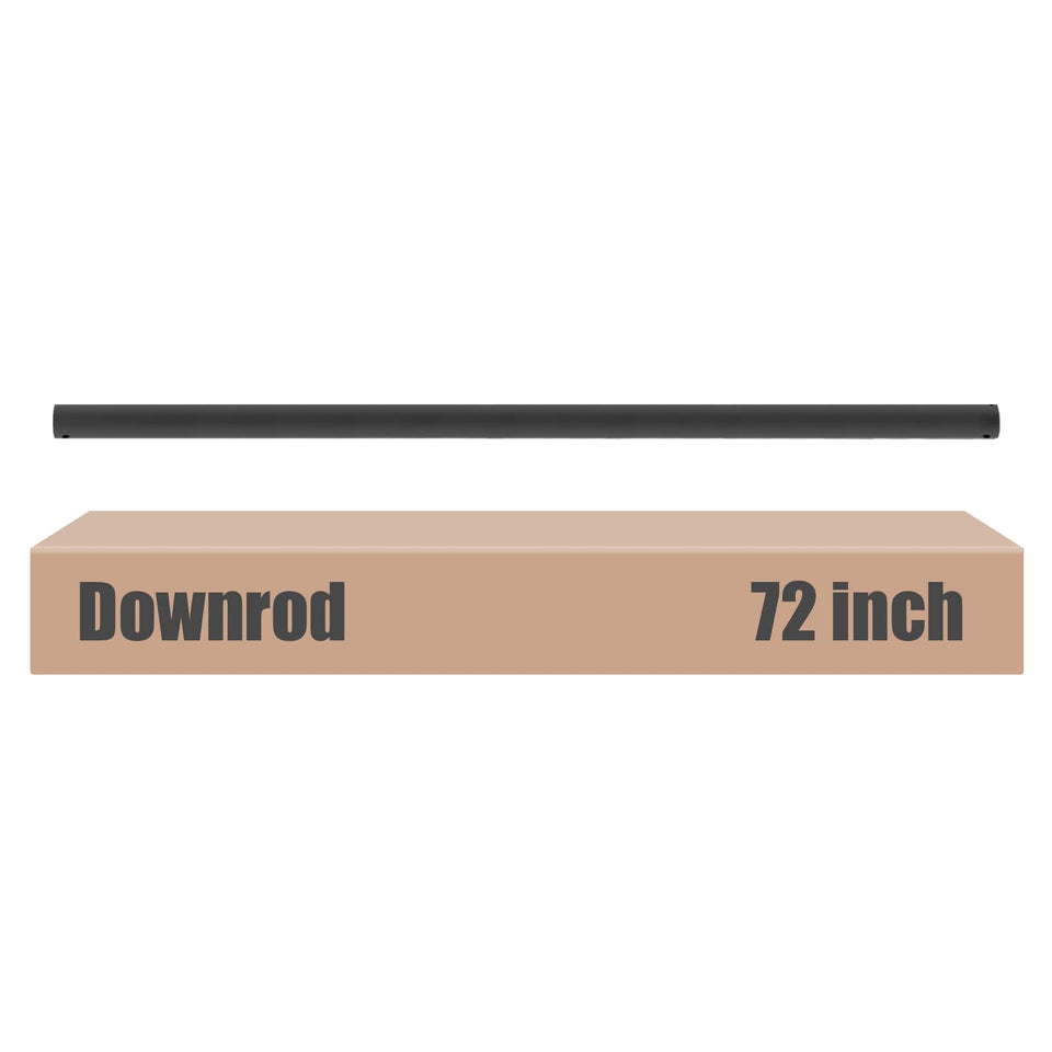 DPXMYG 72-inch black downrod extends ceiling fans for tall rooms.
