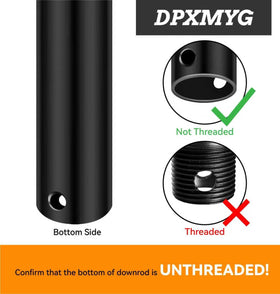 DPXMYG downrod with unthreaded ends offers a seamless, quick install for many setups.