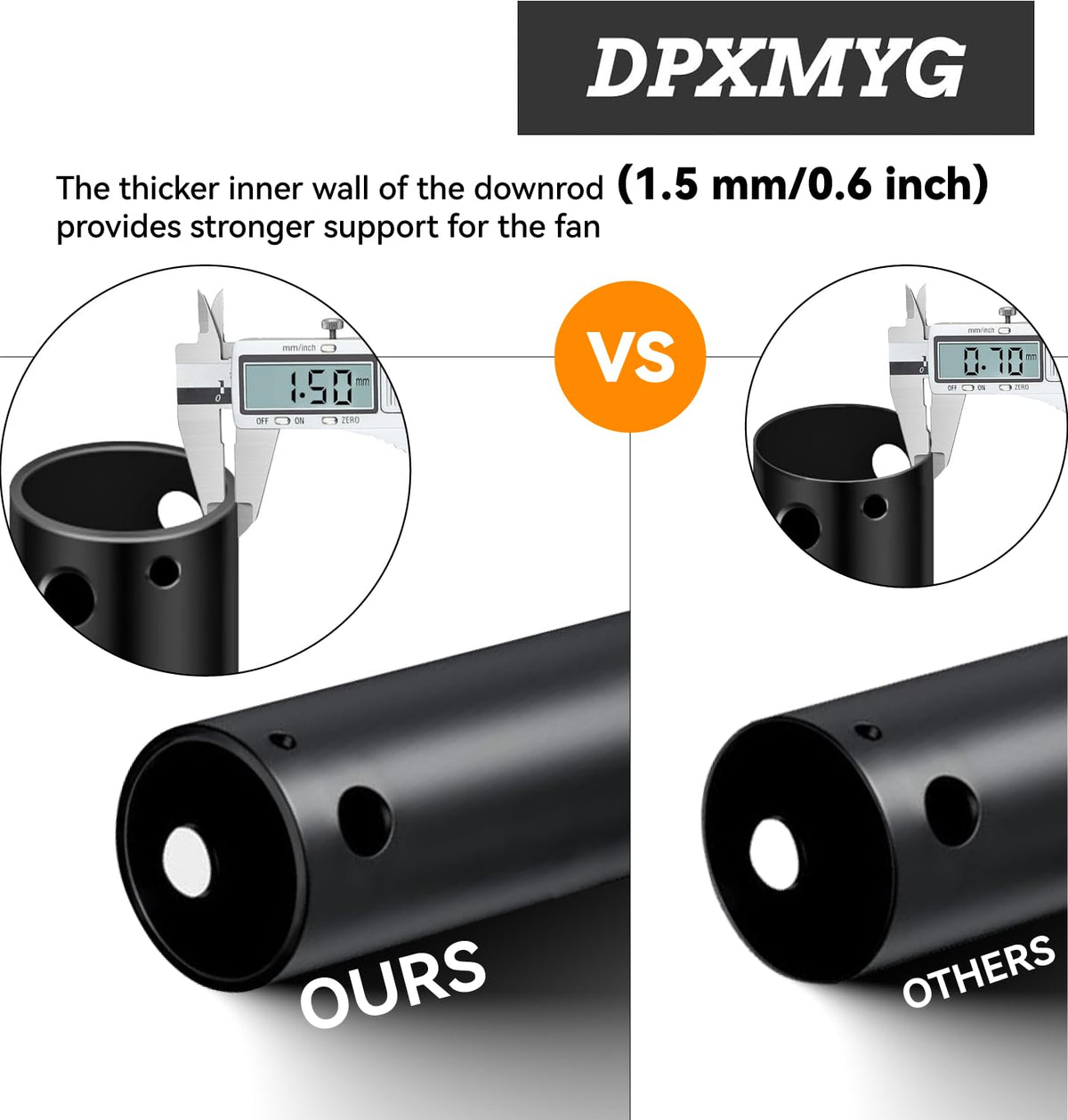 DPXMYG easy-install downrod demonstrates a fast upgrade process for ceiling fans.