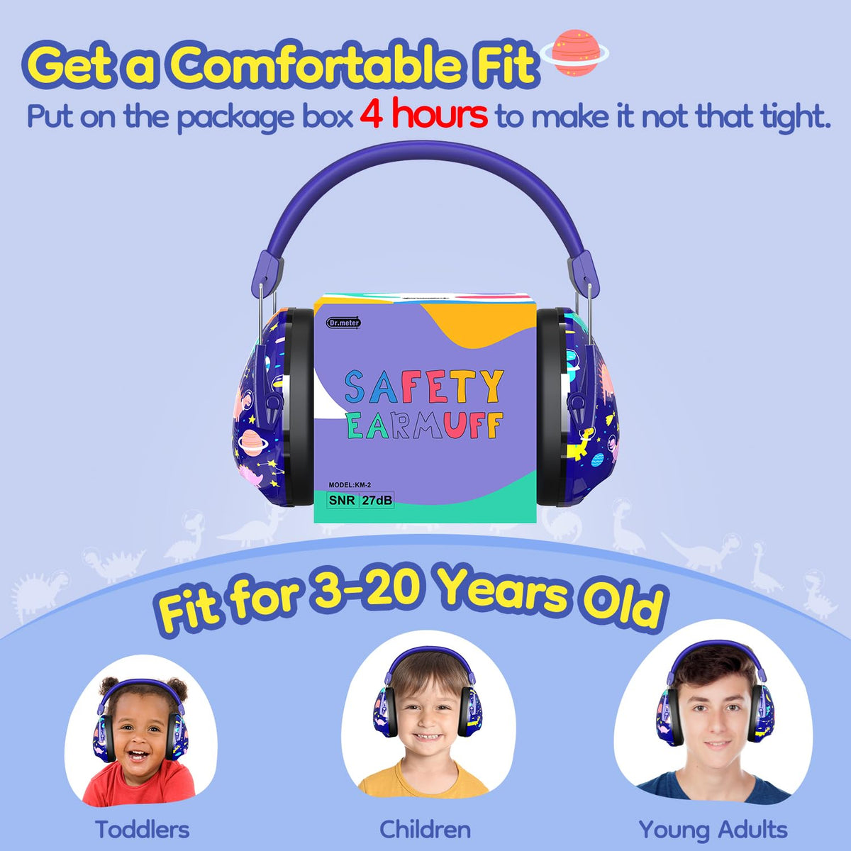 Dr.meter PU leather padding delivers breathable, soft contact around the ears.