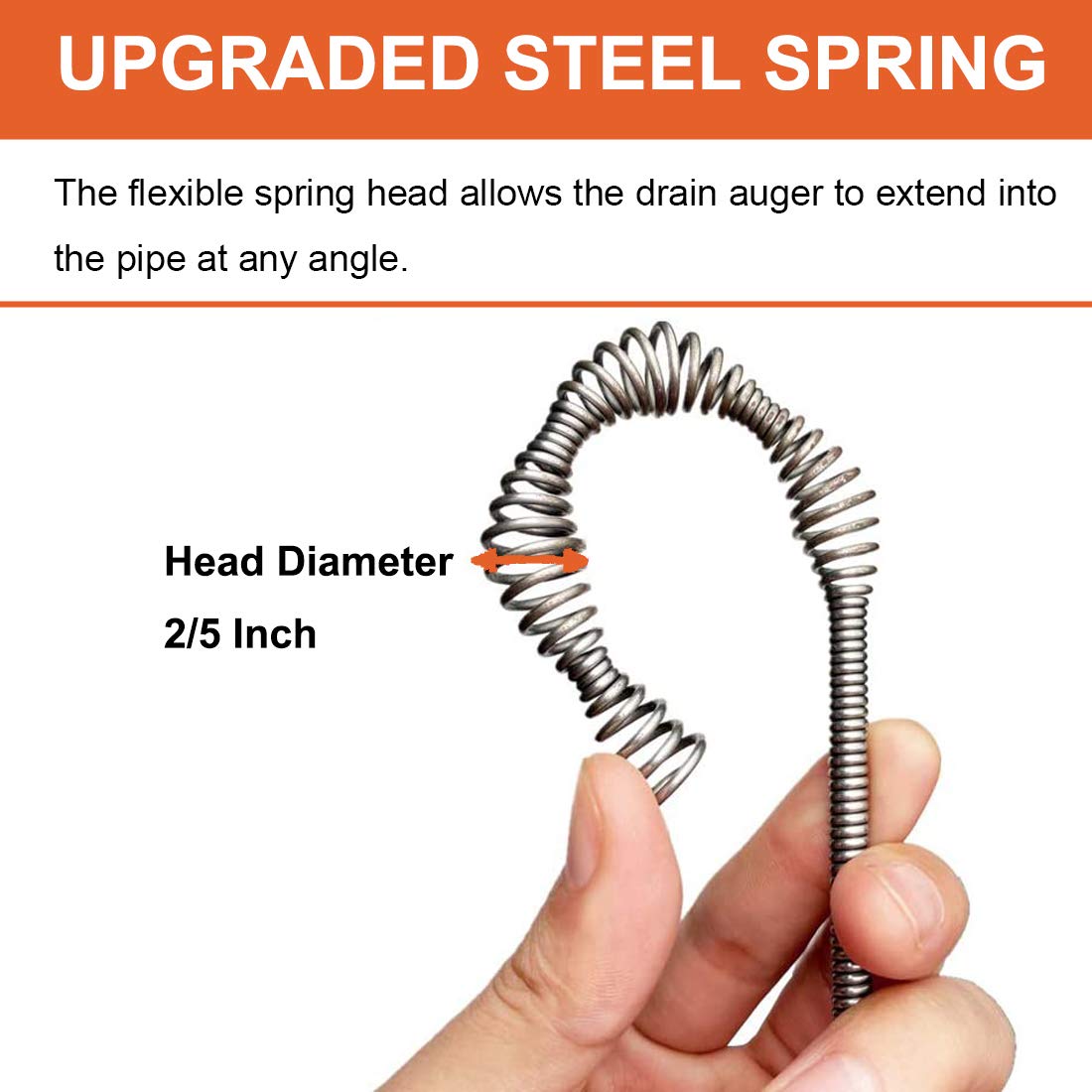 BACEYIOU drain auger clears hair clogs in bathroom sink.