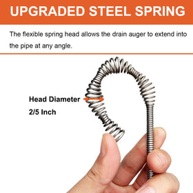 BACEYIOU drain auger clears hair clogs in bathroom sink.